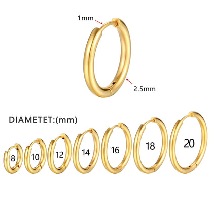 2025 New Simple Stainless Steel Small Hoop Earrings for Women Men Cartilage Ear Piercing Jewelry Pendientes Hombre Mujer