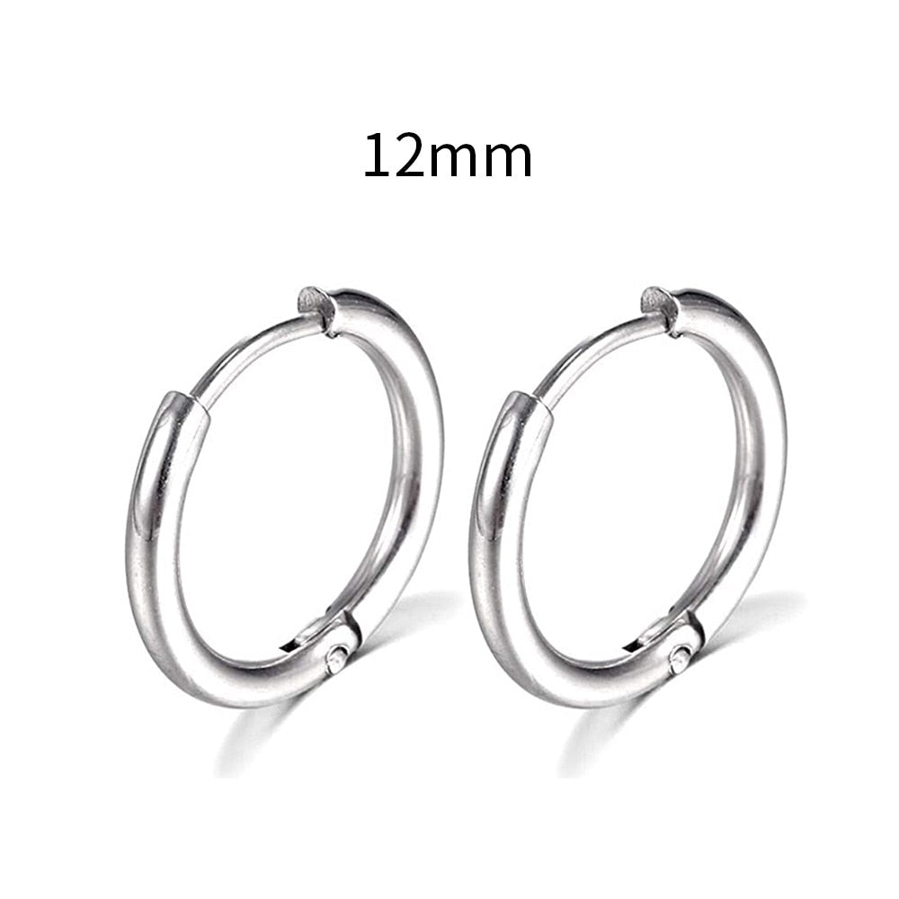 2025 New Simple Stainless Steel Small Hoop Earrings for Women Men Cartilage Ear Piercing Jewelry Pendientes Hombre Mujer