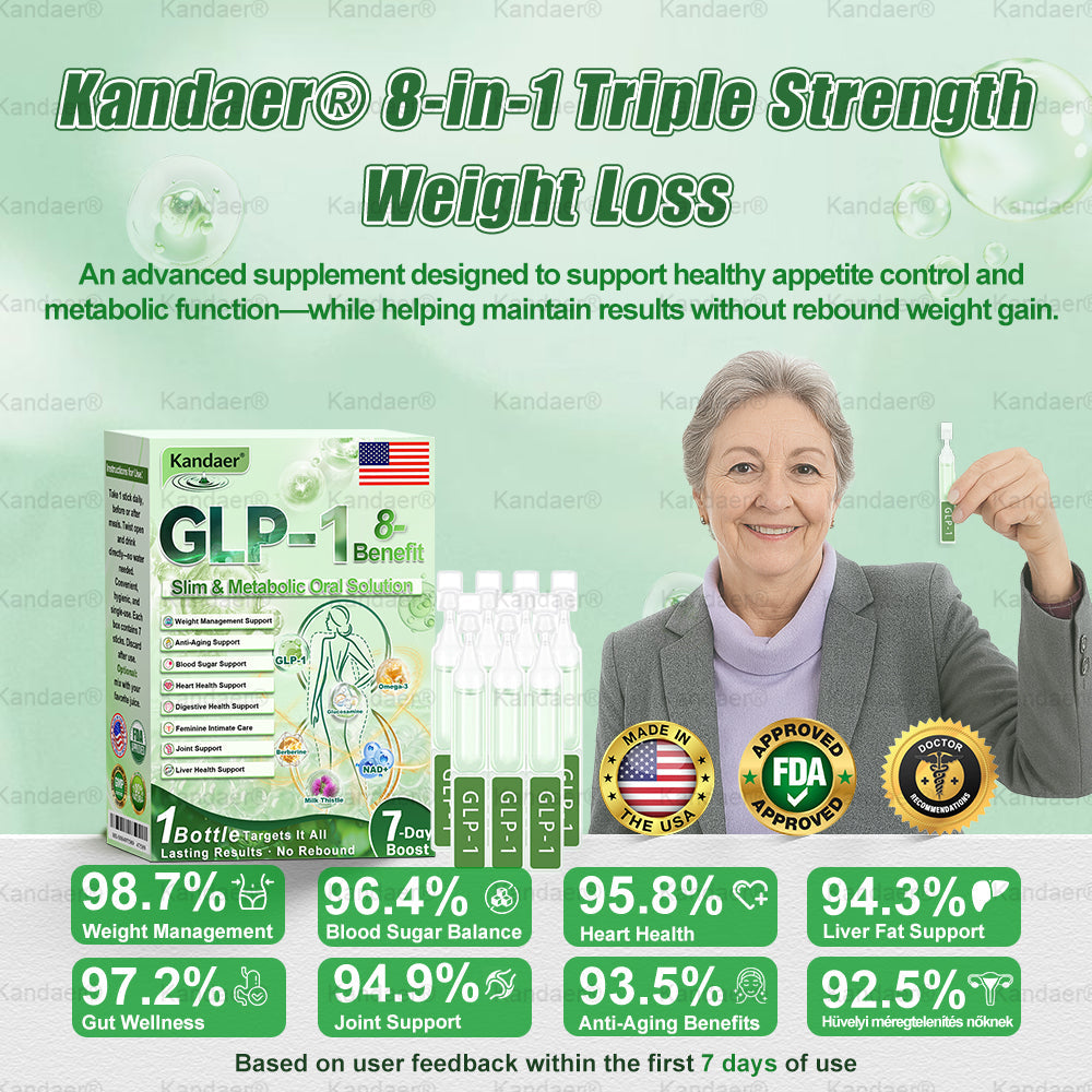 𝐊𝗮𝗻𝐝𝒂𝒆𝒓®𝑮𝗟𝑃-1 8-𝐁𝒆𝒏𝒆𝗳𝗶𝘁  𝑺𝗹𝗶𝗺 & 𝙈𝐞𝐭𝐚𝒃𝗼𝗹𝗶𝗰 𝗢𝒓𝒂𝒍 𝑺𝒐𝒍𝐮𝐭𝐢𝐨𝐧 (𝗢𝒏𝒄𝒆 𝒂 𝑫𝒂𝐲，𝒗𝐢𝐬𝐢𝐛𝐥𝐞 𝙧𝗲𝘀𝘂𝗹𝘁𝘀 𝙞𝒏 7 𝑫𝗮𝘆𝒔 ) 𝑭𝐨𝐫 𝒘𝗲𝗶𝗴𝗵𝘁 𝒄𝗼𝗻𝘁𝗿𝗼𝗹 / 𝒉𝐞𝐚𝐫𝐭 𝒉𝐞𝐚𝐥𝐭𝐡 / 𝒃𝐥𝐨𝐨𝐝 𝒔𝐮𝐠𝐚𝐫 / 𝒔𝐥𝐞𝐞𝐩 𝒒𝐮𝐚𝐥𝐢𝐭𝐲 / 𝒅𝐢𝐠𝐞𝐬𝐭𝐢𝐨𝐧 / 𝒘𝐨𝐦𝐞𝐧'𝐬 𝒄𝐨𝐦𝐟𝐨𝐫𝐭 / 𝒋𝐨𝐢𝐧𝐭 𝒎𝐨𝐛𝐢𝐥𝐢𝐭𝐲